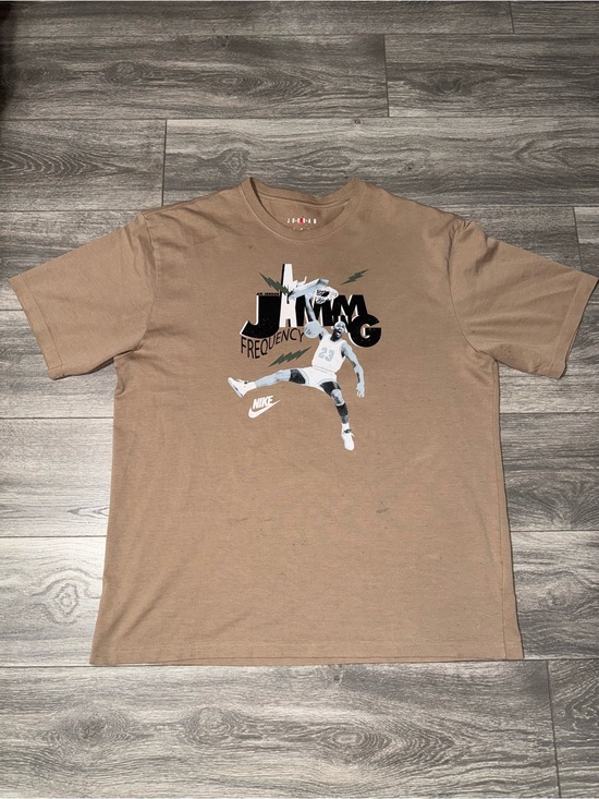 Jordan Other - Jordan Tan Graphic Short Sleeve Tee with White & Black Print